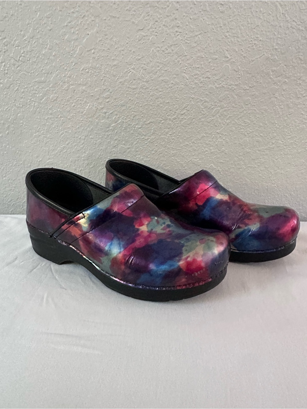 Dansko Professional Floral Watercolor Patent Leather Clogs‎ EU 40 Nurse Comfort